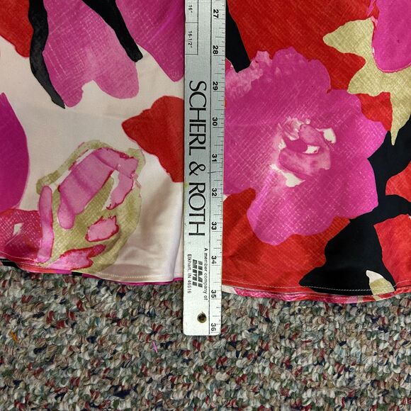 Banana Republic Pink Tropical Floral 100% Silk Strapless A-Line Midi Dress Sz 4 - Picture 11 of 11